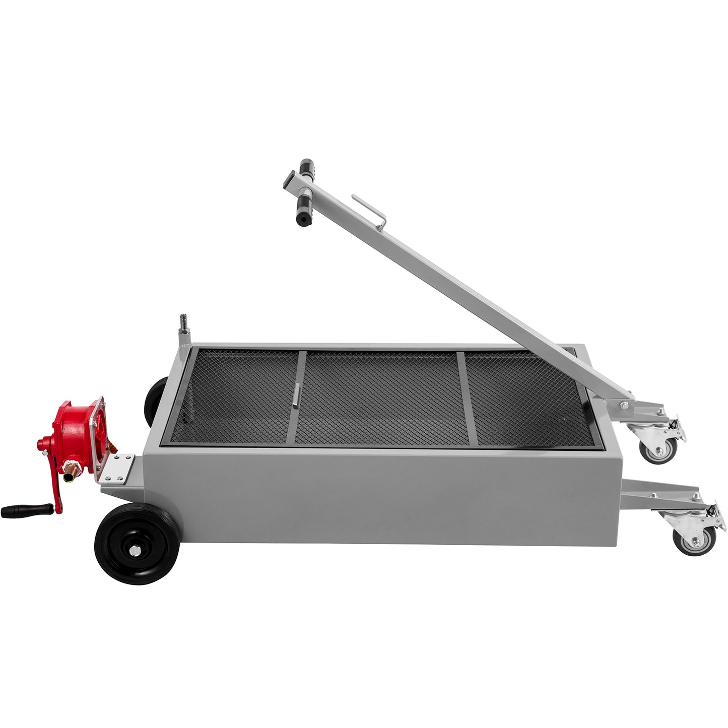 Oil Drain Pan 15 Gallon Oil Drain Tank, 57L Low Profile Oil Drain Pan, Large Capacity Oil Change Pan, Foldable Hand, with Pump, Hose, Swivel Casters Wheels for Car, SUV, Trucks Oil Draining image 2