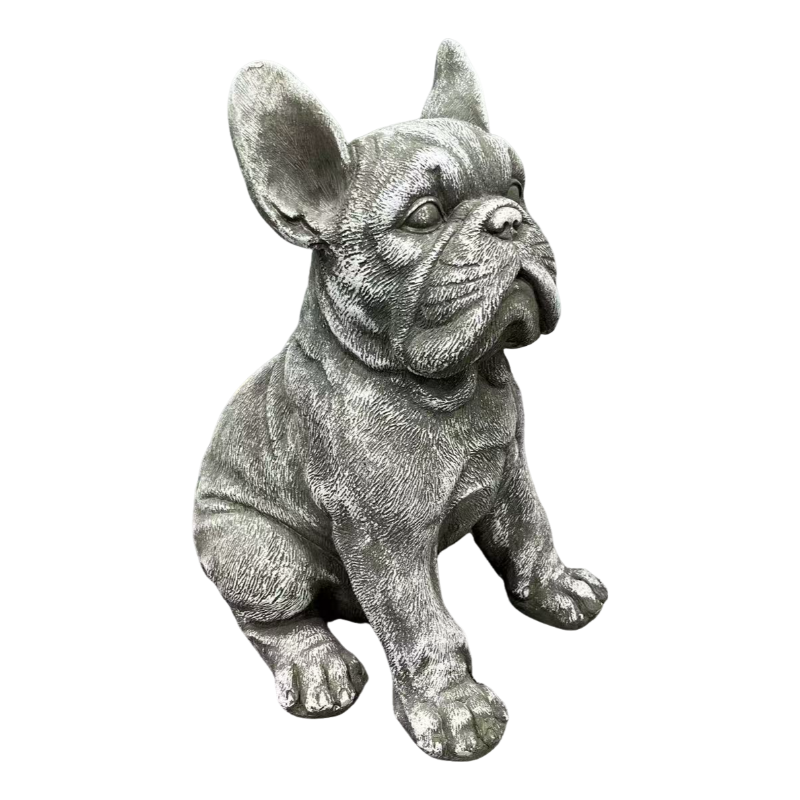 16'' Outdoor Weatherproof French Bulldog Statue, Rustic Stone Finish Resin Dog Sculpture, Decorative Ornament for Garden, Yard, Patio, Lawn & Backyard Landscaping image 12