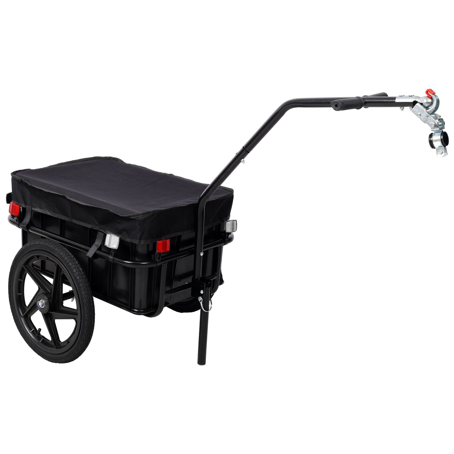 Bike Cargo Trailer with Support Bar, 600D PVC Waterproof Cover, Removable Box, Utility Bike Wagon Trailer for Shopping Camping and Outdoor Activities image 3