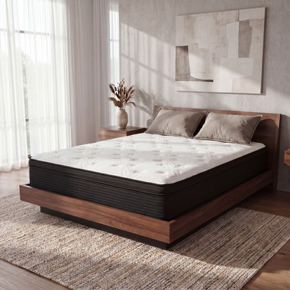 13 Inch Hybrid Plush Queen Mattress with Pocketed Coils and Phase Change Cooling Fabric image 3