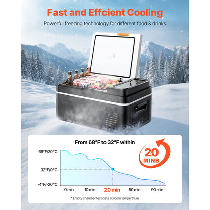 Car Refrigerator, DC 12/24V AC100-240V Compressor Electric Cooler, -4°F to 68°F Car Fridge with APP Control, 21 QT Cars Freezer for RVs, Campsites, Boats, Camping, Fishing, 60W Portable Freezer image 3