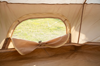 Oxford Bell Tent for Family Camping - Spacious 9.8ft Yurt with Stove Jack, Large Glamping Tents for 3-4 People, 4 Season Oxford Hot Tent Shelter Beige image 2