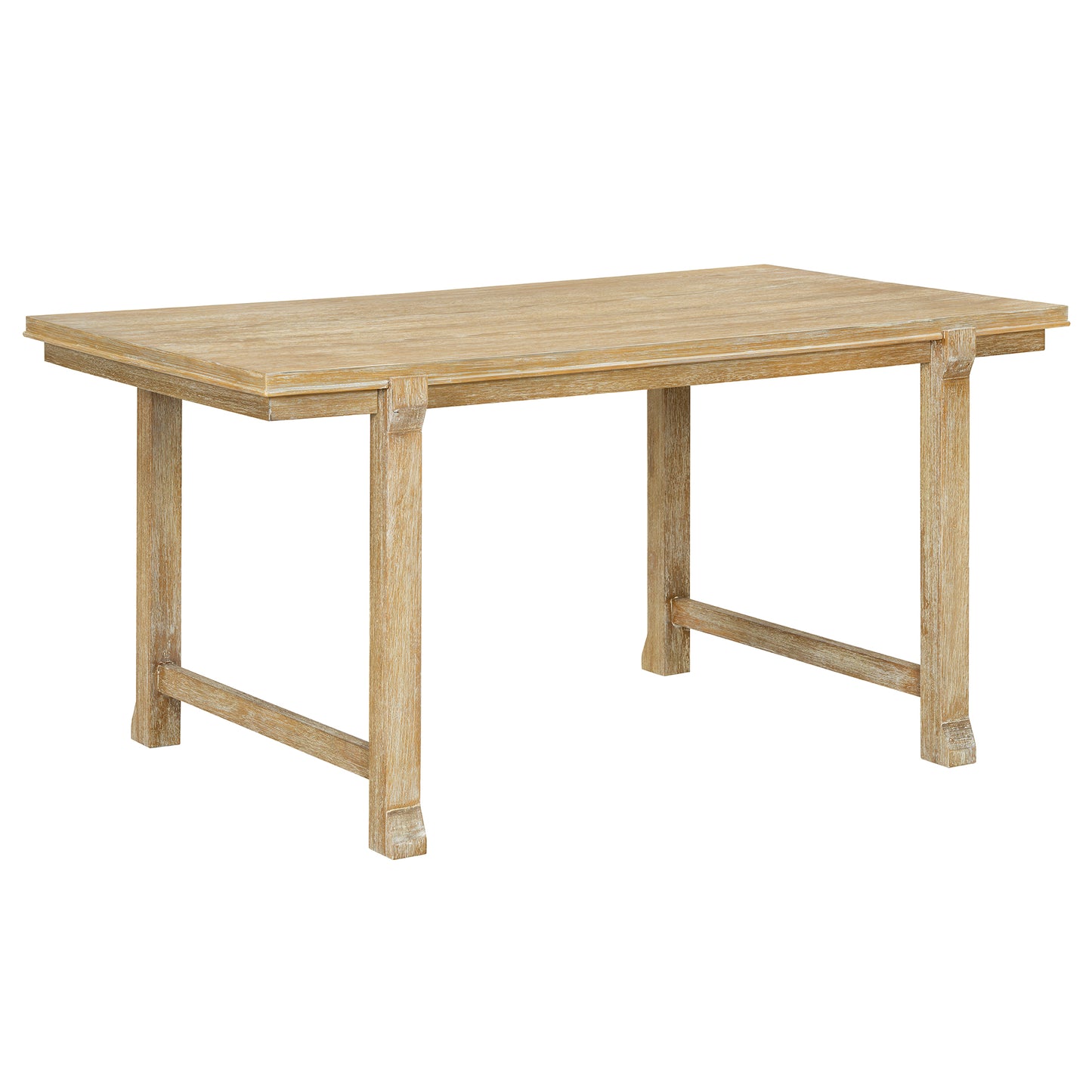 TREXM 6-Piece Farmhouse Dining Set for 6, Kitchen & Dining Room Sets with Solid Wood Legs and Frame, Ergonomic Dual-Style Chairs, Ideal for Kitchen & Dining Room (Natural Wood Wash+ Beige) image 12