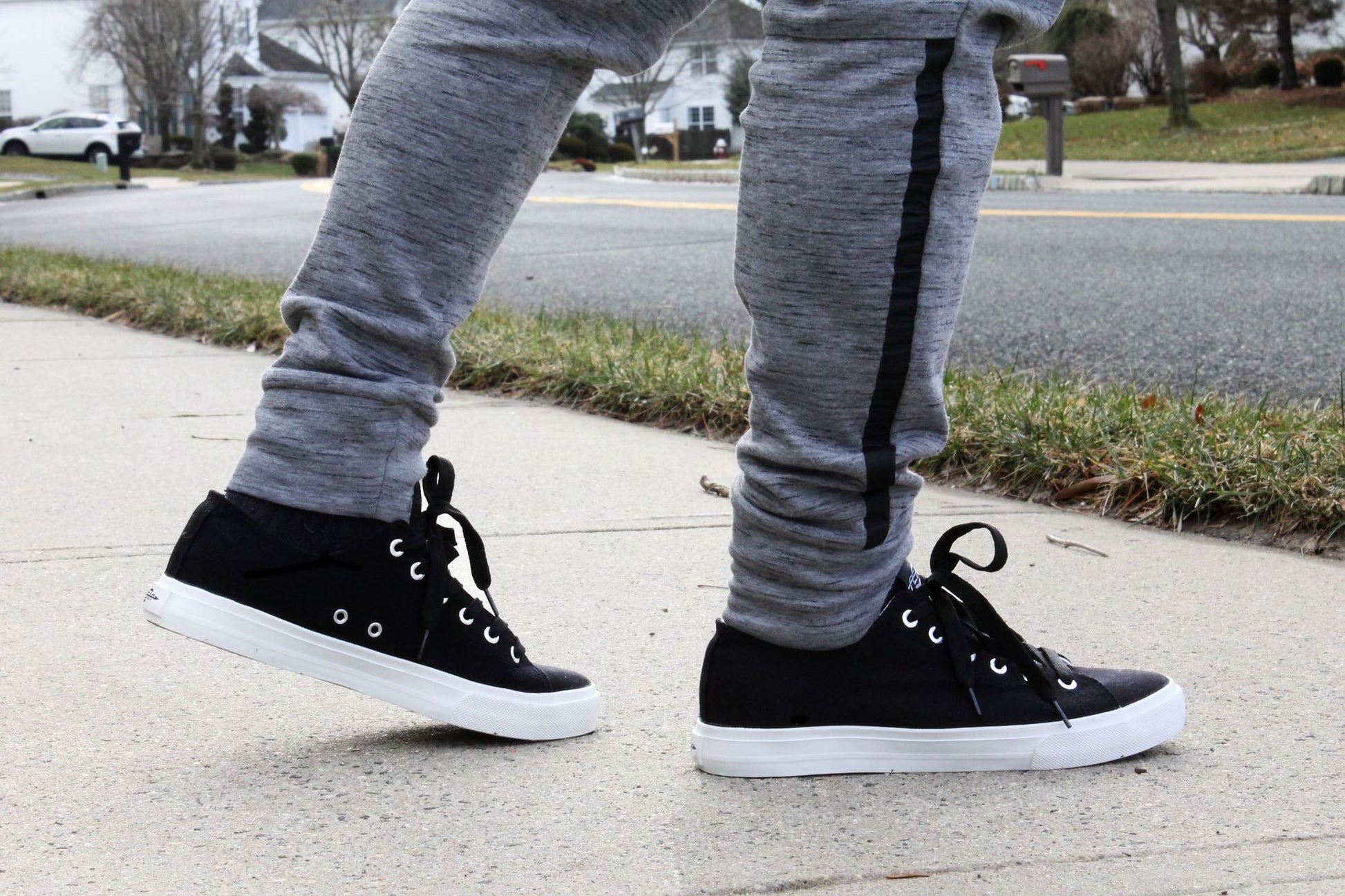 Fear0 NJ Simple Black/White Skateboard Gum Grip Skateboard Canvas Sneakers Men image 7