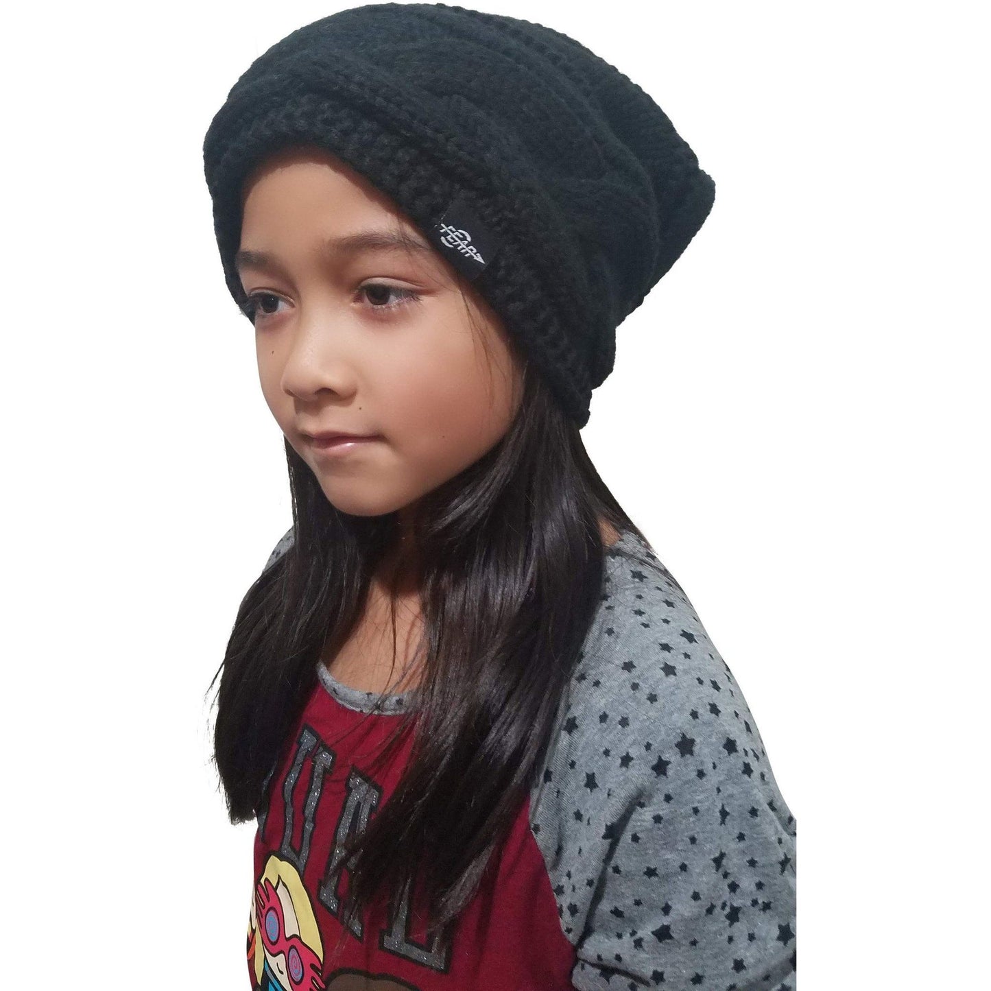 Fear0 NJ Warmest Fleece Insulated Lining Knit Cable Slouch Baggy Beanie Hat Women image 4