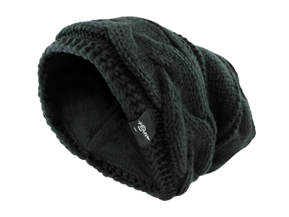 Fear0 NJ Warmest Fleece Insulated Lining Knit Cable Slouch Baggy Beanie Hat Women image 1