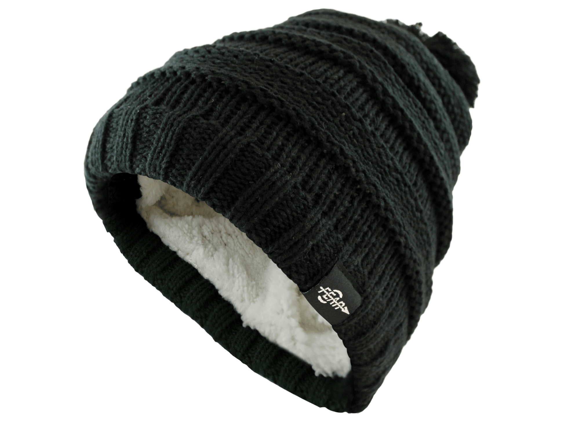 Fear0 NJ Warmest Plush Insulated Black Knit Cable Toddler/Girls/Kids Beanie Hat image 1