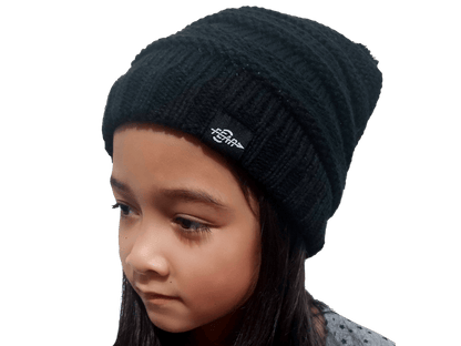 Fear0 NJ Warmest Plush Insulated Black Knit Cable Toddler/Girls/Kids Beanie Hat image 4