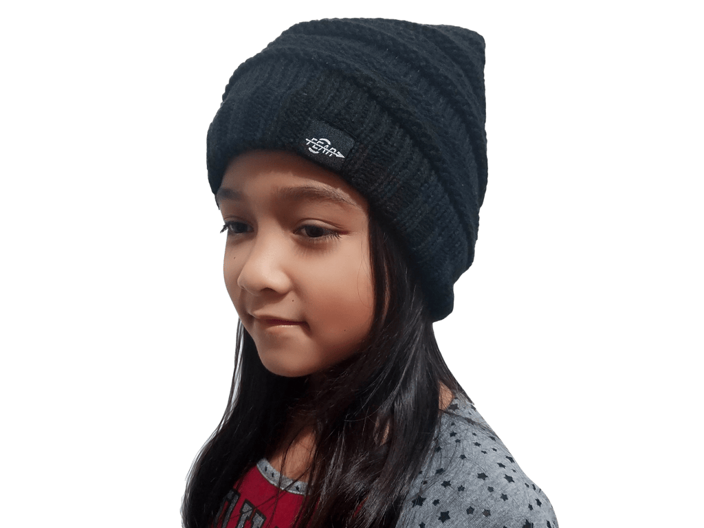 Fear0 NJ Warmest Plush Insulated Black Knit Cable Toddler/Girls/Kids Beanie Hat image 3