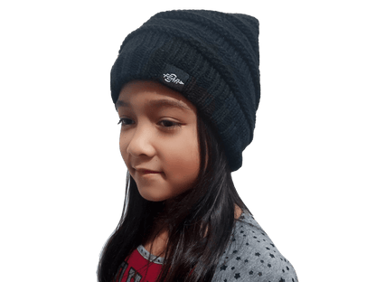 Fear0 NJ Warmest Plush Insulated Black Knit Cable Toddler/Girls/Kids Beanie Hat image 3
