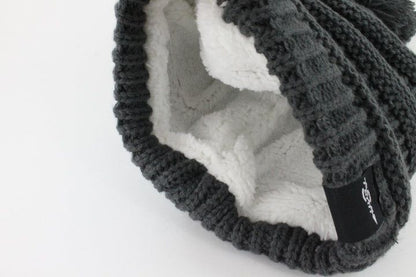 Fear0 NJ Warmest Plush Insulated Lining Knit Cable Cuff Fold Beanie Hat Women image 3