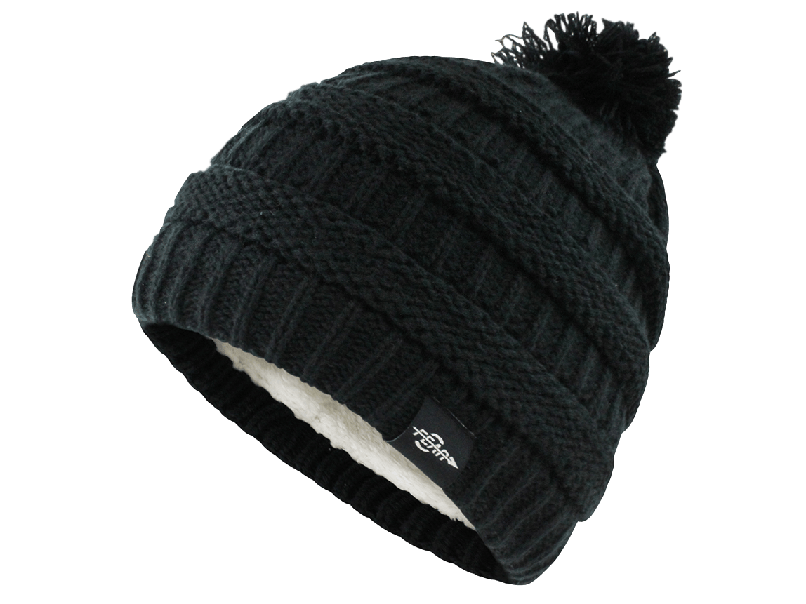 Fear0 NJ Warmest Plush Insulated Lining Knit Cable Pom-Pom Beanie Hat Women image 1