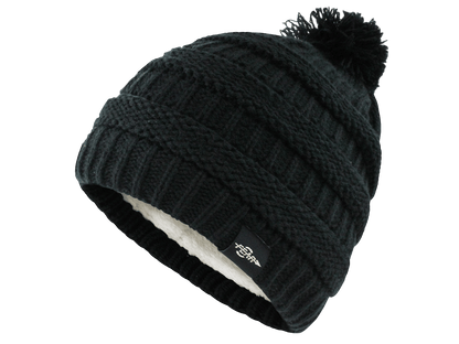 Fear0 NJ Warmest Plush Insulated Lining Knit Cable Pom-Pom Beanie Hat Women image 1