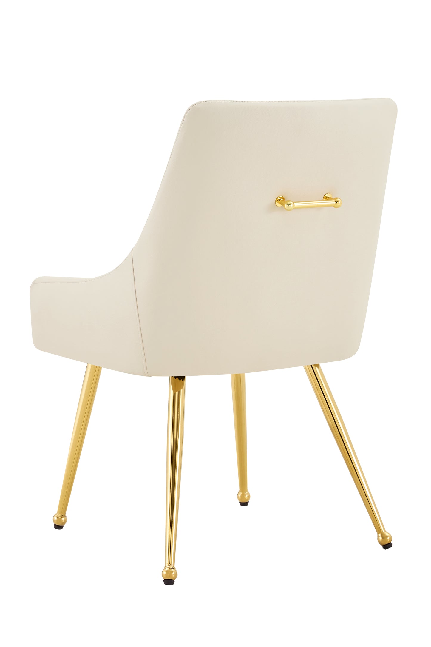 Leather Upholstered Modern Dining Chair with Diamond Tufted Button Back - Dining Room Negotiation Room Cafe Office Accent Chair (Off White, Set of 2) image 6