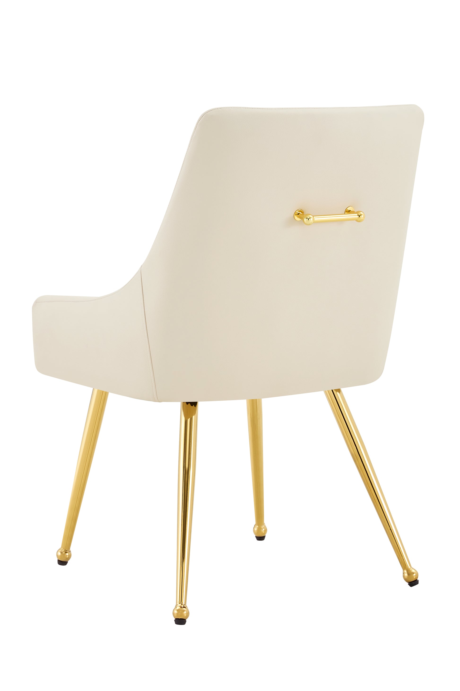 Leather Upholstered Modern Dining Chair with Diamond Tufted Button Back - Dining Room Negotiation Room Cafe Office Accent Chair (Off White, Set of 2) image 6