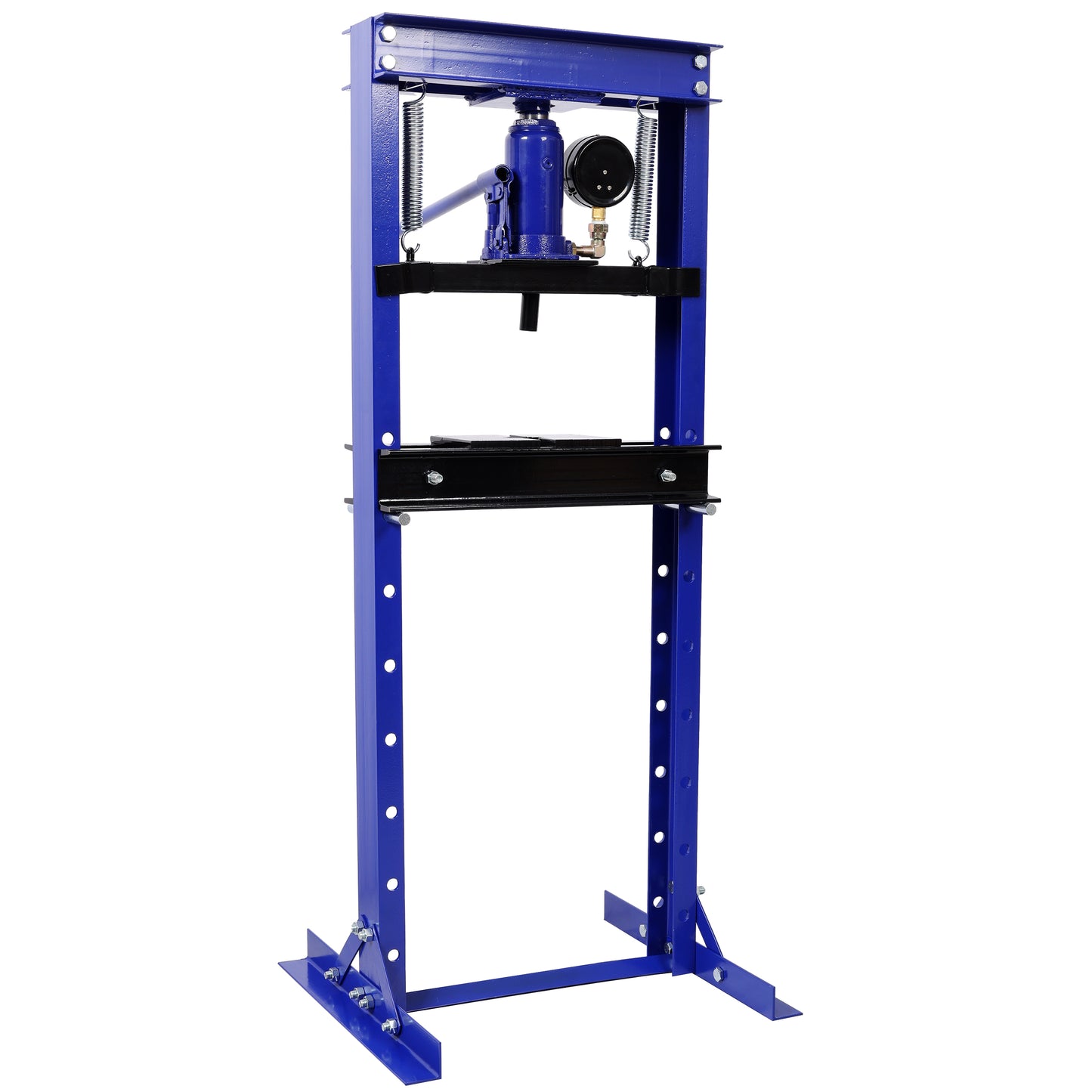 12Ton Bottle Jack Shop Press with Gauge, Bend, Straighten, or Press Parts, Install Bearings, U-Joints, Bushings, Ball Joints, and Pulleys,Blue image 2