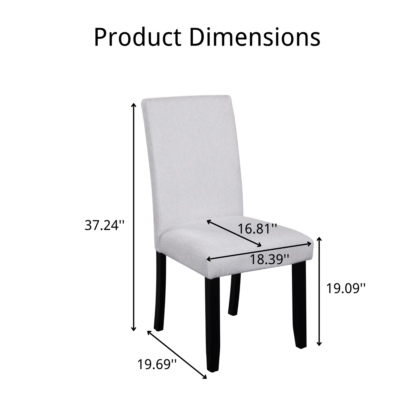 Modern Dining Room Chairs Set of 4, Accent Diner Chairs Upholstered Fabric Side Stylish Kitchen Chairs with Solid Wood Legs and Padded Seat - Beige image 4