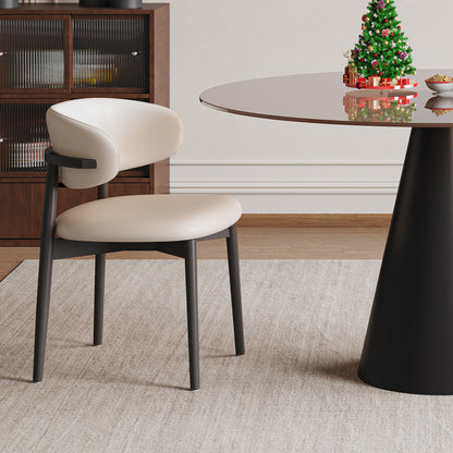35-inch round glass dining table, with tempered glass tabletop and carbon steel legs. Suitable for 2-4 people. Dark brown small round dining table, suitable for restaurants and apartments. (2 chair) image 9