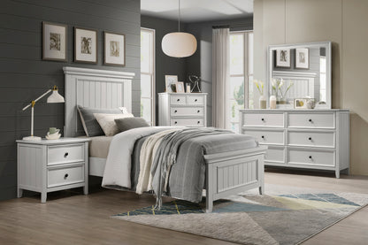 Classic White Finish Nightstand of 2 Drawers Storage Modern Farmhouse Style Bedroom Furniture 1pc Bedside Table image 6