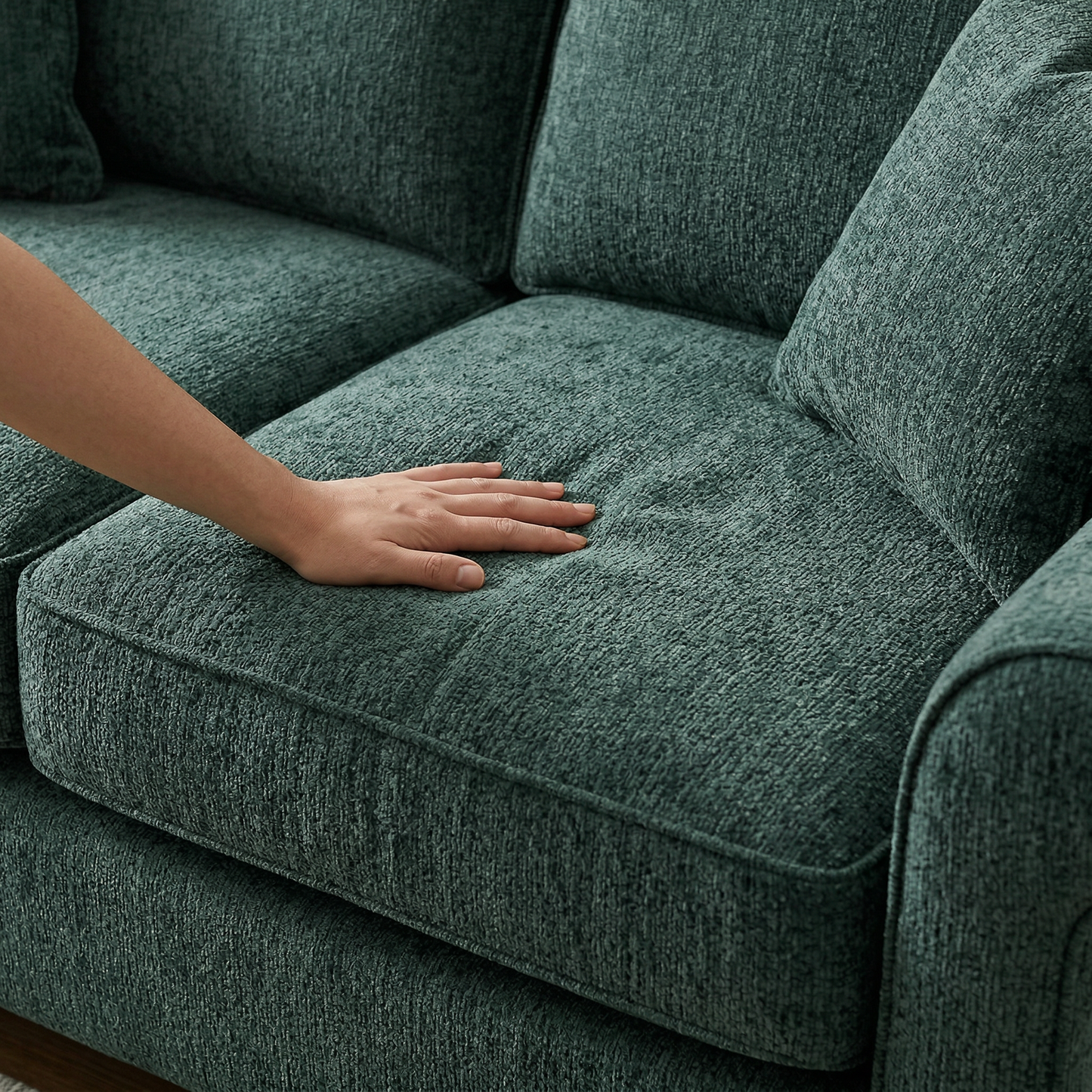 Irlanda Sofa – Made in USA, 5-Day Shipping, Custom Fabric Options, Classic Sofa Wholesale Sofa Furniture - Velvet Antique Charcoal - Sage Green image 12