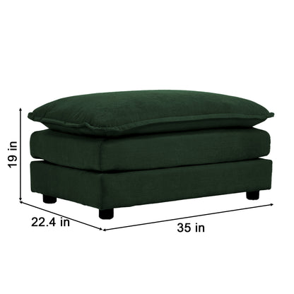 Chenille Fabric Ottomans Footrest to Combine with 2 Seater Sofa, 3 Seater Sofa and 4 Seater Sofa, Green Chenille image 2
