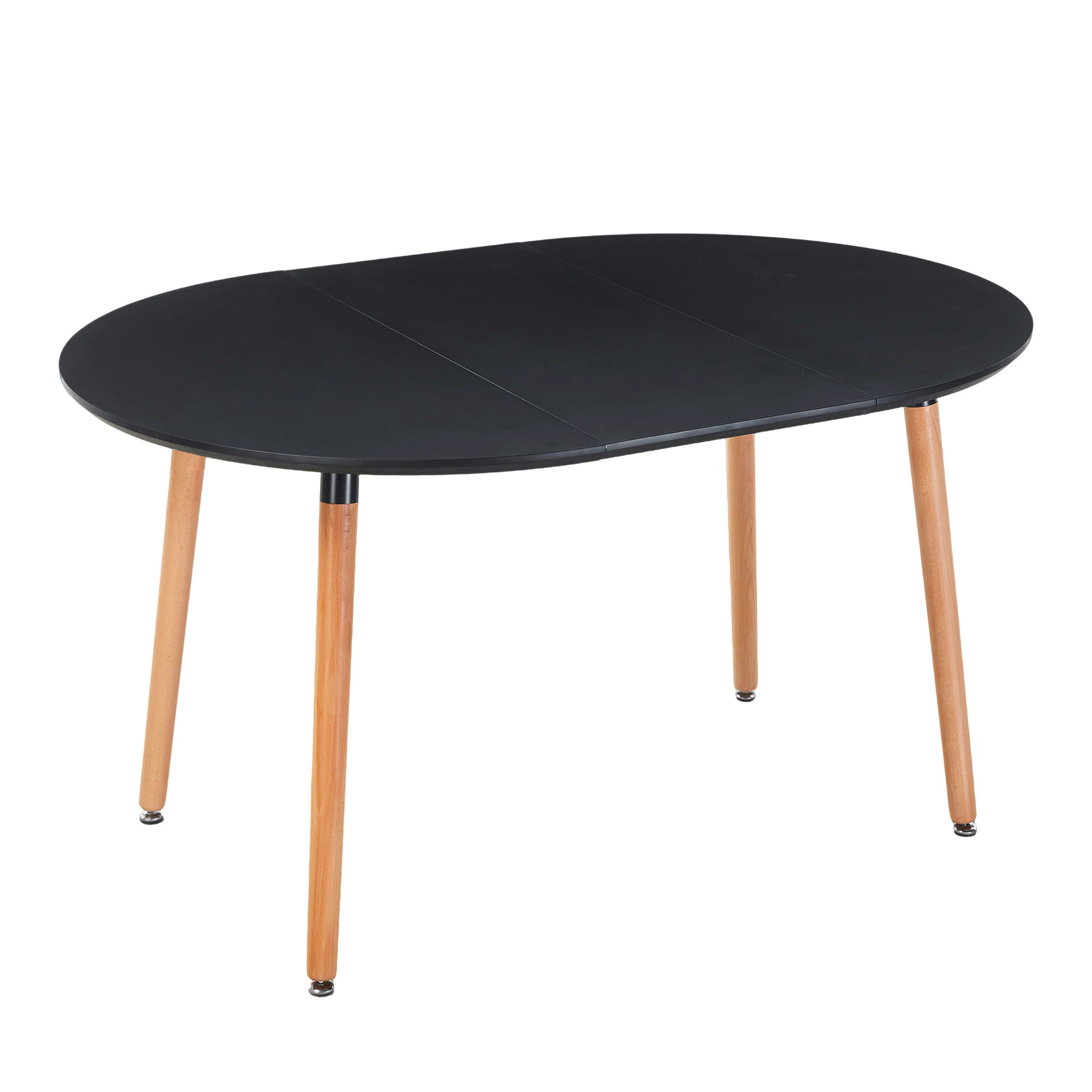 Extensible table,DINING TABLE,OFFICE TABLE,COFFEE TABLE,wood leg,MDF top,100/140/180x100x75cm,black color image 8