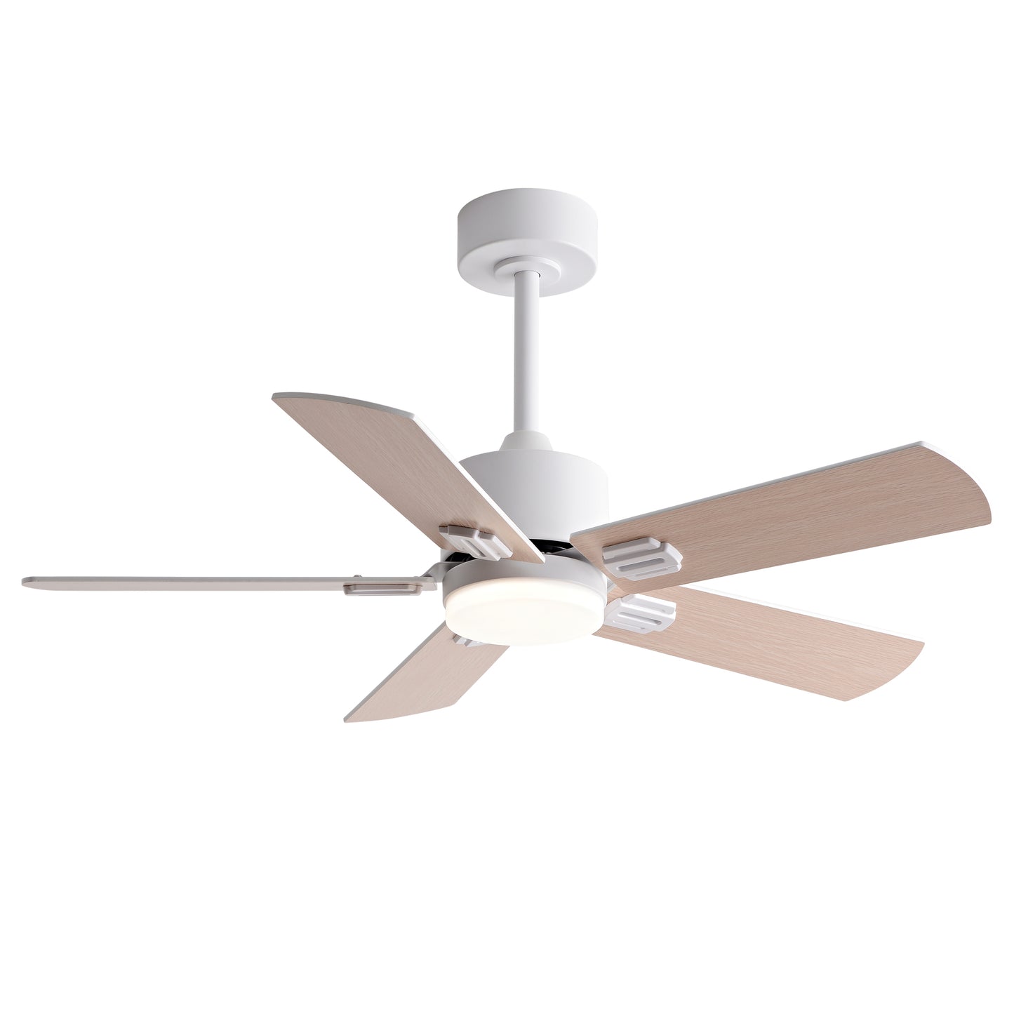 42-inch Ceiling Fan with Light and Remote Control, Low Profile Modern Ceiling Fan for Bedroom, 5 Blades with Dual White & Natural Wood Finish, Dimmable LED Light, Reversible 6-Speed Motor image 8