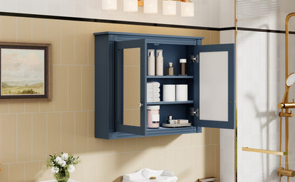 36'' x 28'' Medicine Cabinet, Wall Mounted Bathroom Storage Cabinet, Modern Bathroom Wall Cabinet with 2 Mirrors, Medicine Cabinet, Mirror Cabinet with 2 Adjustable Shelves image 10