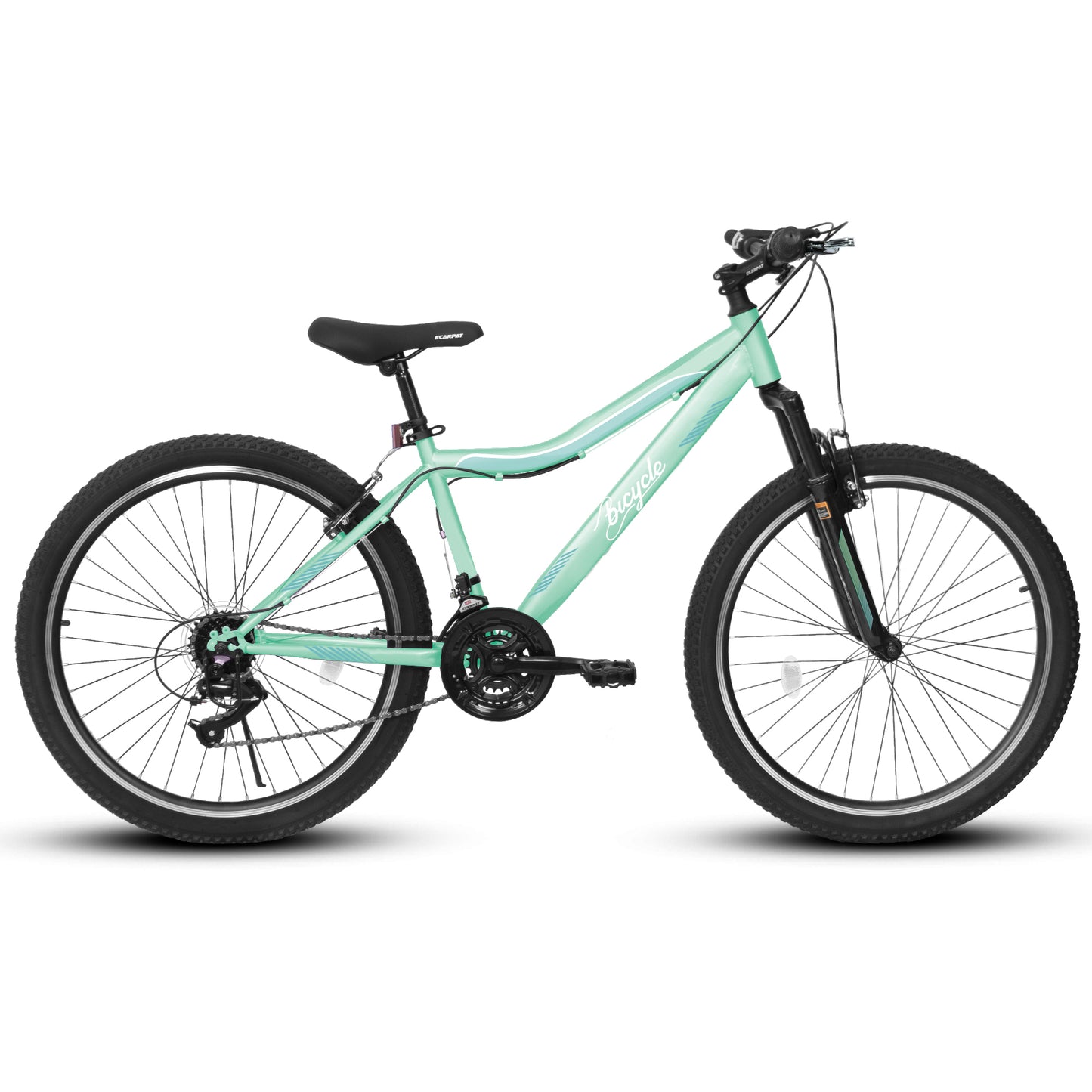 A24208D Mountain Bike 24/26 Inch, High-Density Carbon Steel Frame, 21 Speed, Front Suspension, Dual V-Brakes, 80% Pre-Assembled for Men Women Teens image 2