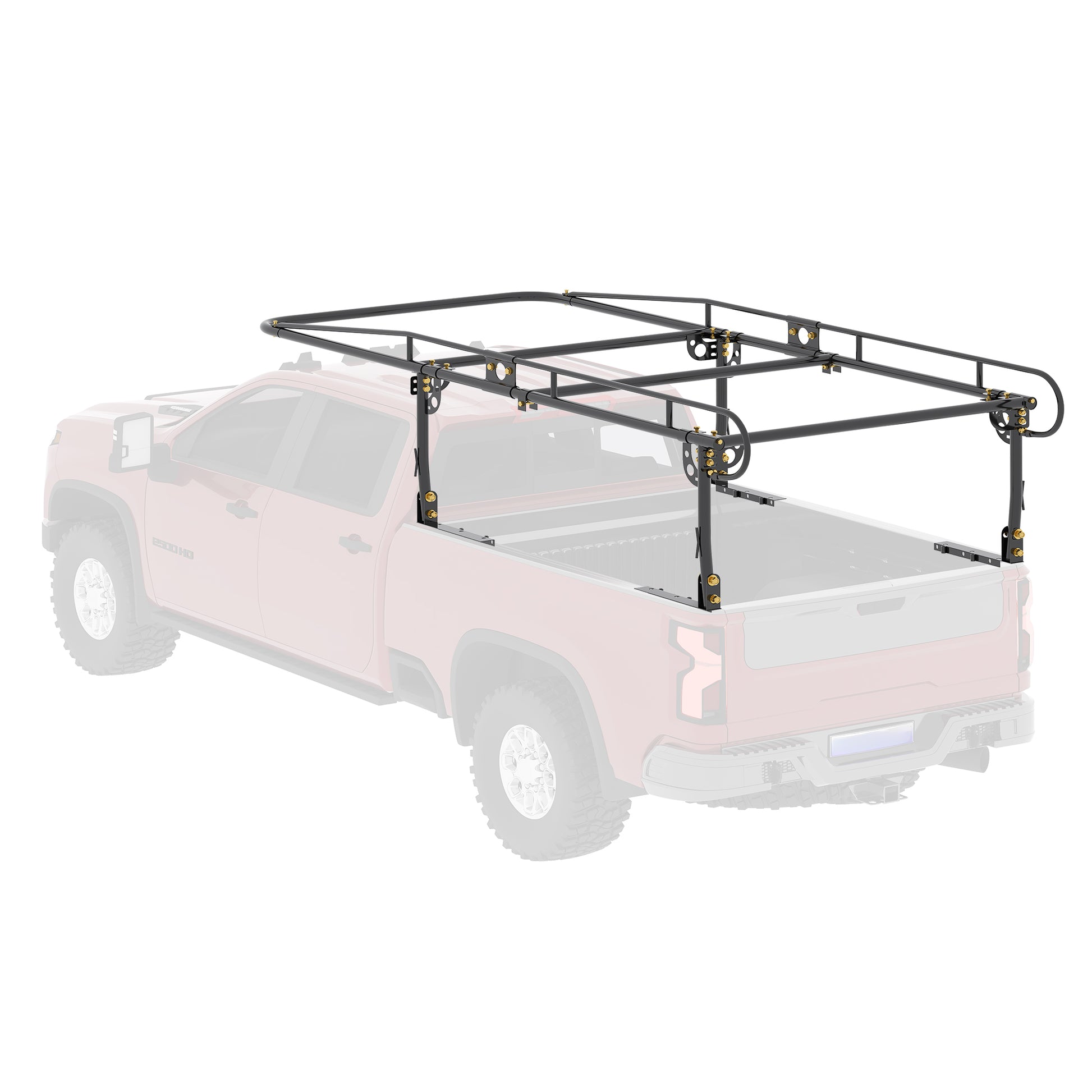 Universal steel over-cab truck bed rack contractor pickup lumber full size rack adjustable for kayak, ladder, surfboard, lumber image 1