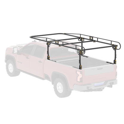 Universal steel over-cab truck bed rack contractor pickup lumber full size rack adjustable for kayak, ladder, surfboard, lumber image 1