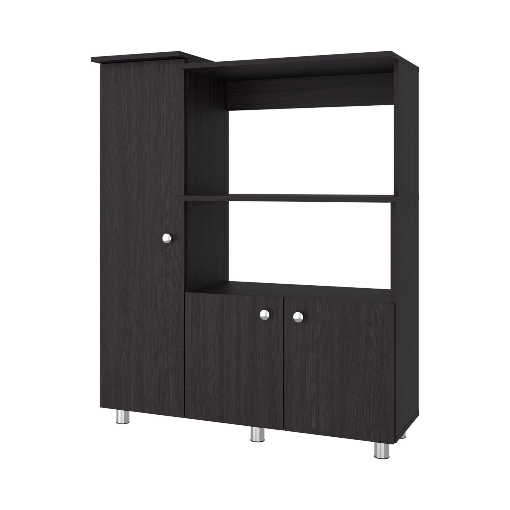Opulence Line Multystorage Pantry Cabinet Dark Brown Modern Kitchen Storage Organizer with Multi-Shelf Design and Compact Functional Layout image 8