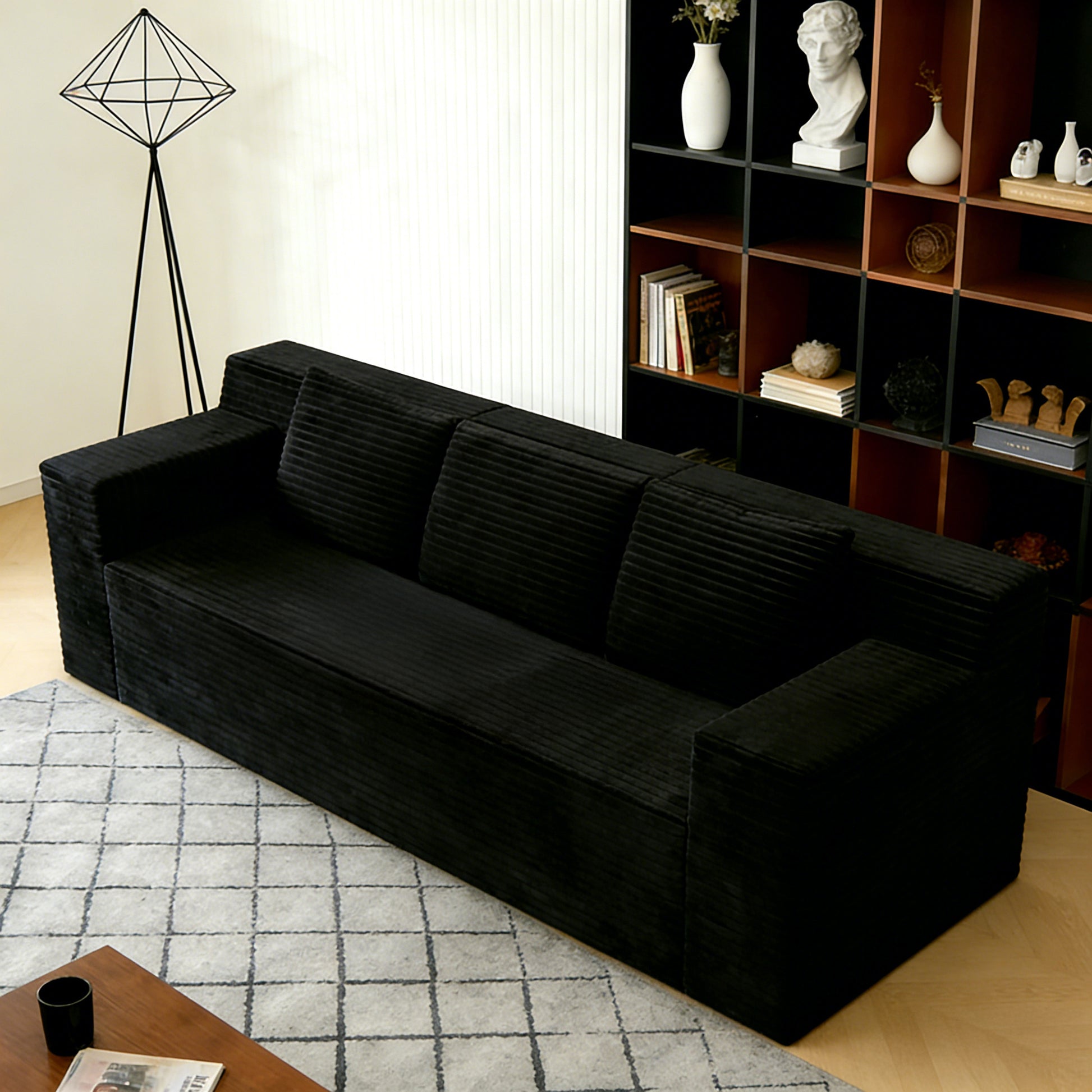 71" 3Setaser Sofa,Corduroy Fabric,Deep Seat Couches,Comfy Loveseat Sofa,No Assembly,1pcs for Living room, Bedroom,Conference room,Apartment image 5