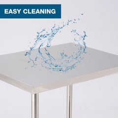 24''*18'' Commercial Work Table for Restaurant and Home Stainless Steel Kitchen Prep Table with Under Shelf and wheels