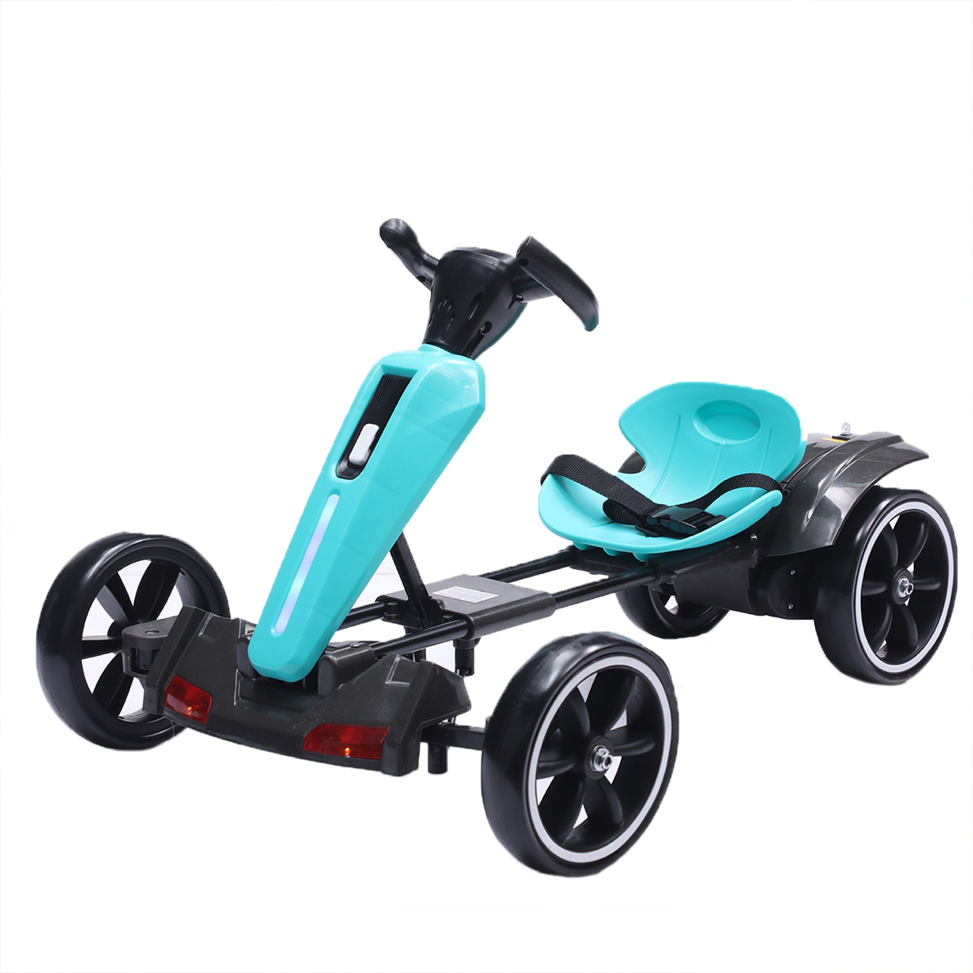 12V electric Kids Pedal Go Kart, Folder Go Kart, Outdoor Ride on Toy with Adjustable Seat, 4 Non-Slip EVA Wheels for Boys and Girls For Age 3-6 Years Old (Light BLUE) image 5
