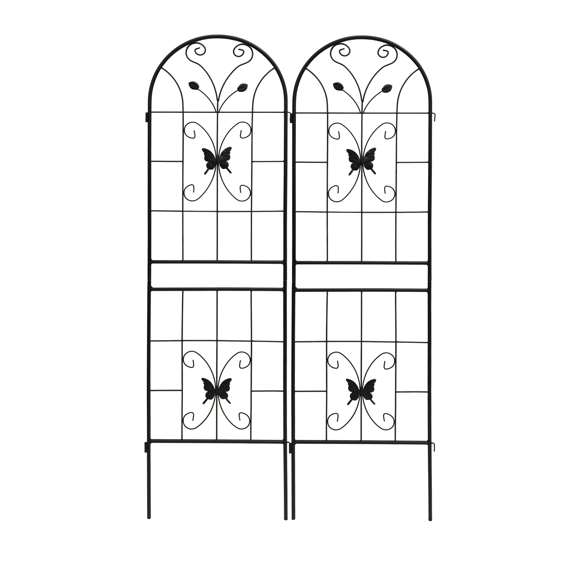 2 Pack Metal Garden Trellis 71" x 19.7" Rustproof Trellis for Climbing Plants Outdoor Flower Support Black image 11