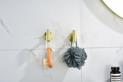 2 Pack Bathroom Towel Hooks Coat Hooks Shower Kitchen Wall Hooks, Brushed Gold image 4