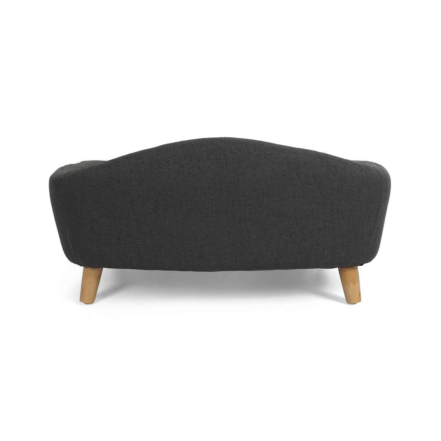 Elevated Dog Bed Frame for Small Dog, Fabric Pet Couch Bed with Rubber Wood Legs and Supportive Foam, Dark Gray, Easy Assembly image 6