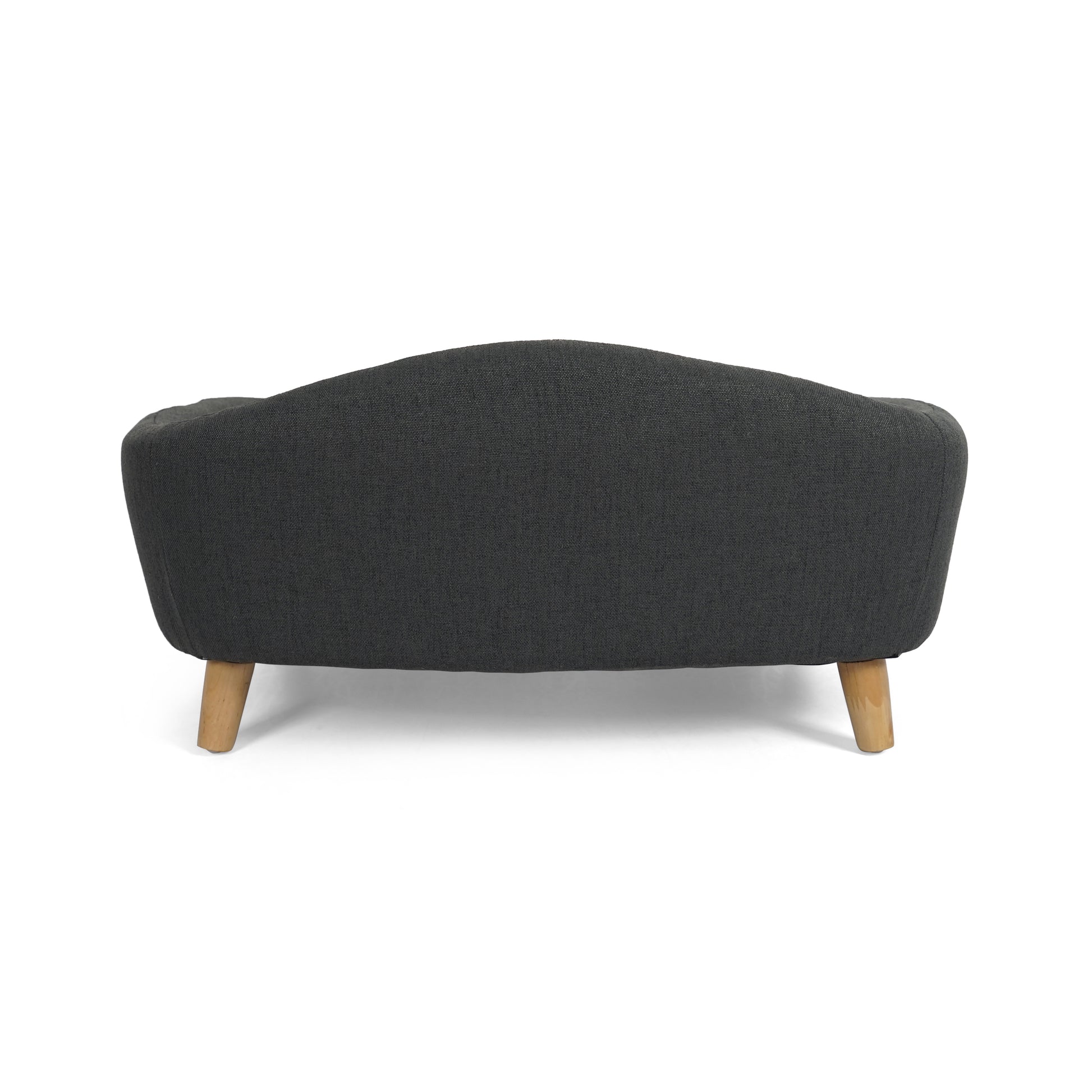 Elevated Dog Bed Frame for Small Dog, Fabric Pet Couch Bed with Rubber Wood Legs and Supportive Foam, Dark Gray, Easy Assembly image 6