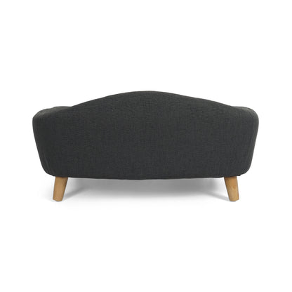 Elevated Dog Bed Frame for Small Dog, Fabric Pet Couch Bed with Rubber Wood Legs and Supportive Foam, Dark Gray, Easy Assembly image 6