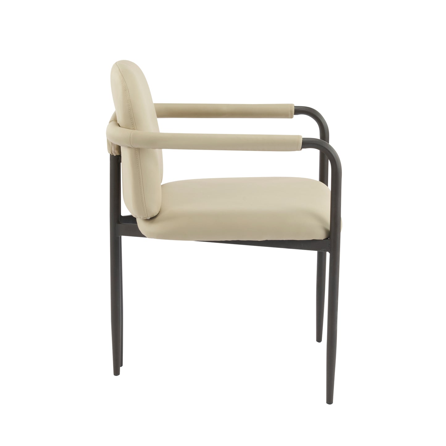 Dinning Chair with iron frame-Set of 2-Espresso+Khaki image 8