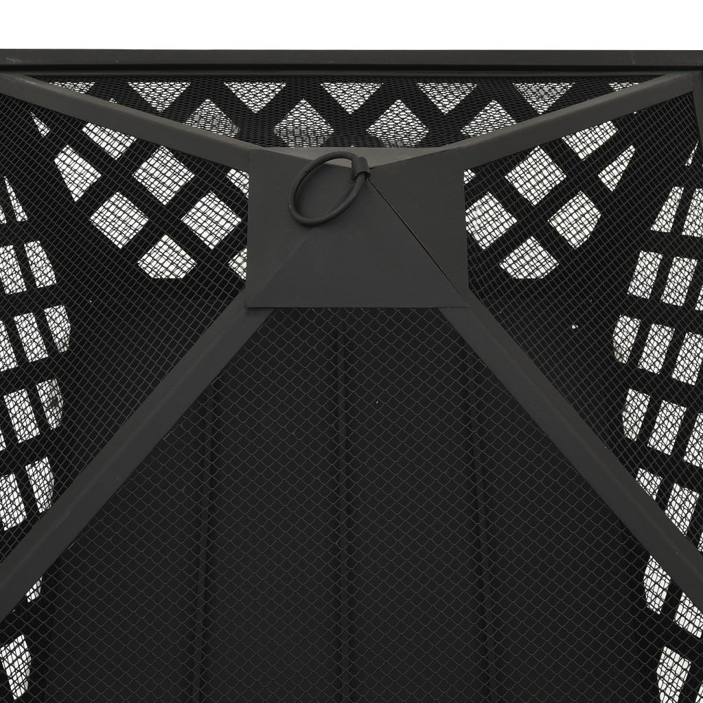 Fire Pit with Poker 25.2" XXL Steel image 5
