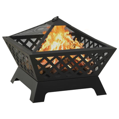 Fire Pit with Poker 25.2" XXL Steel image 2