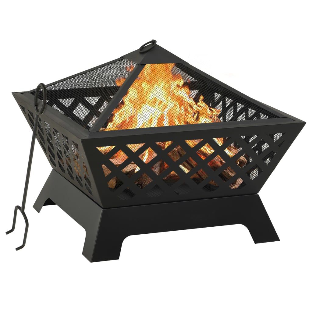 Fire Pit with Poker 25.2" XXL Steel image 1