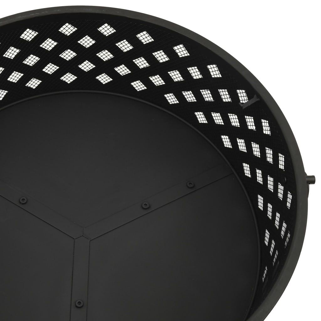 Fire Pit with Poker 26.8" XXL Steel image 5