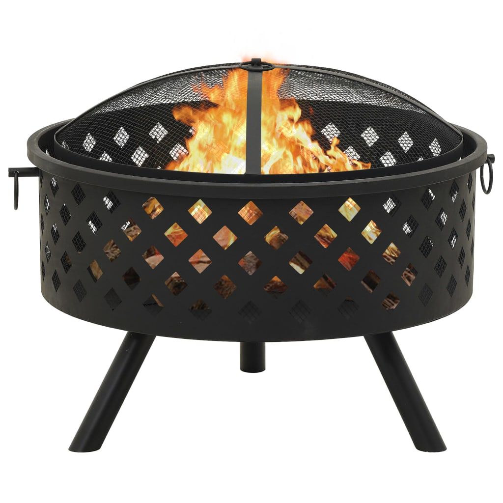 Fire Pit with Poker 26.8" XXL Steel image 2