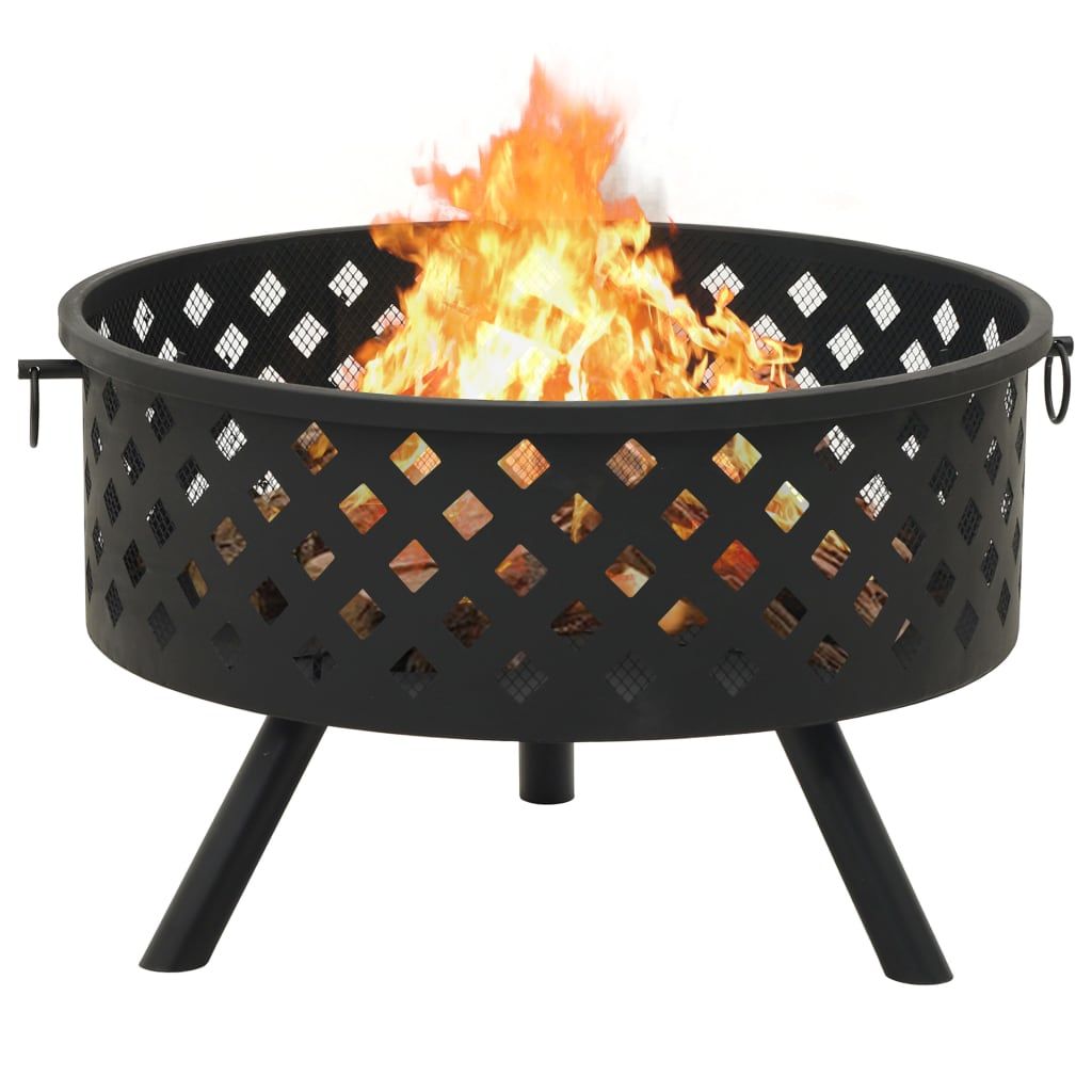 Fire Pit with Poker 26.8" XXL Steel image 4