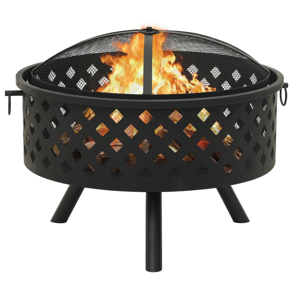 Fire Pit with Poker 26.8" XXL Steel image 3