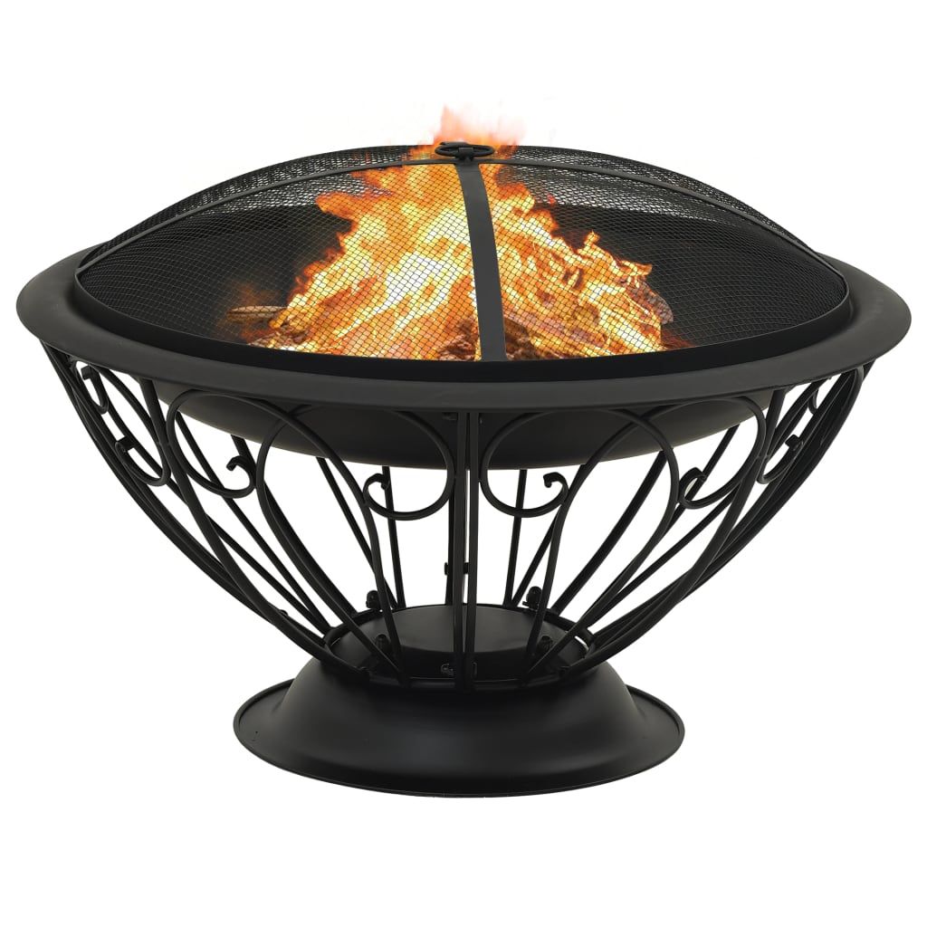 Fire Pit with Poker 29.5" XXL Steel image 2