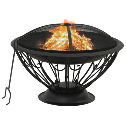 Fire Pit with Poker 29.5" XXL Steel image 1